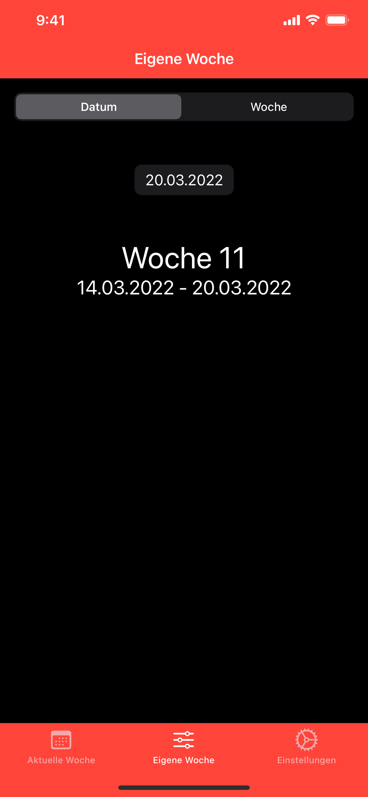 Aktuelle Kalenderwoche
