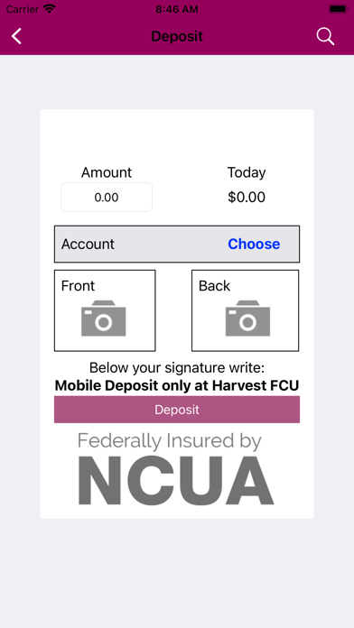 Harvest FCU Mobile Screenshot