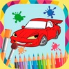 Cars coloring book to paint icon