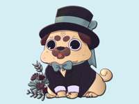 Puppies Cute Pug Stickers