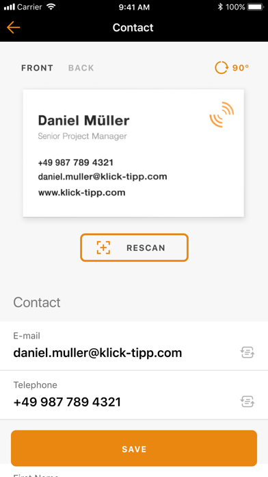 KlickTipp BCR Screenshot