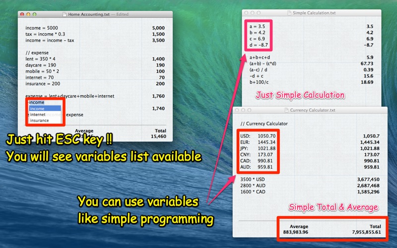 Note Calculator - Text Editor