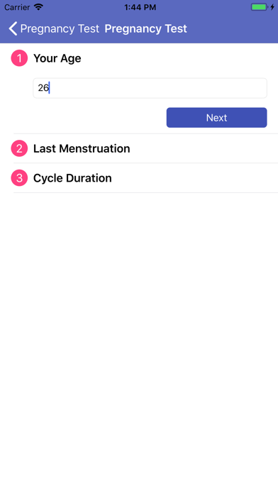 Pregnancy Test - Symptoms Screenshot