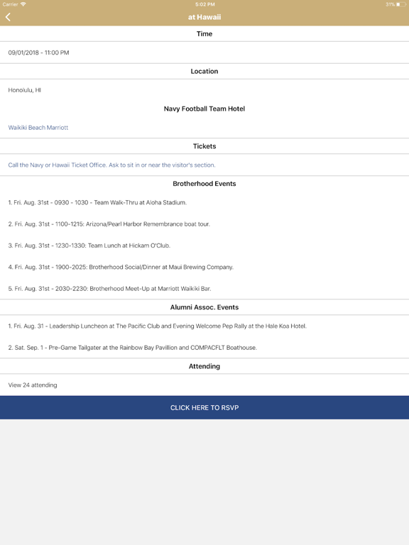 Navy Football Brotherhood iPad screenshot 3 - Sports app