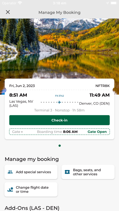 Frontier Airlines Screenshot