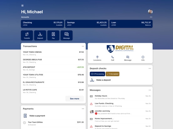 WNB Digital iPad screenshot 1 - Finance app