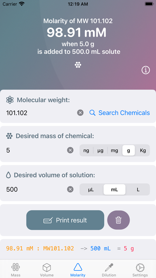 #2. Lab Mate — Molarity & Dilution (macOS) 由: Marcus Griffiths
