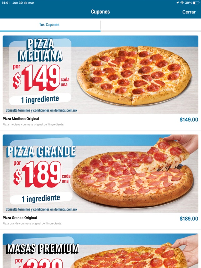 Domino's (14 Sur) Menú a Domicilio【Menú y Precios】Puebla