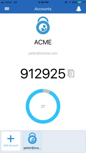 Oracle Mobile Authenticator screenshot 1