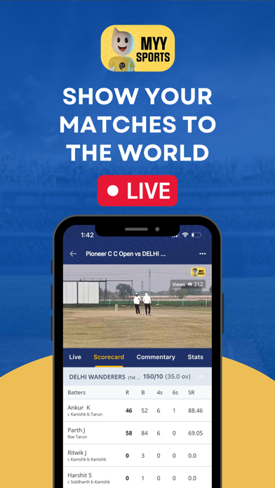 MyySports-Cricket Scoring App Screenshot