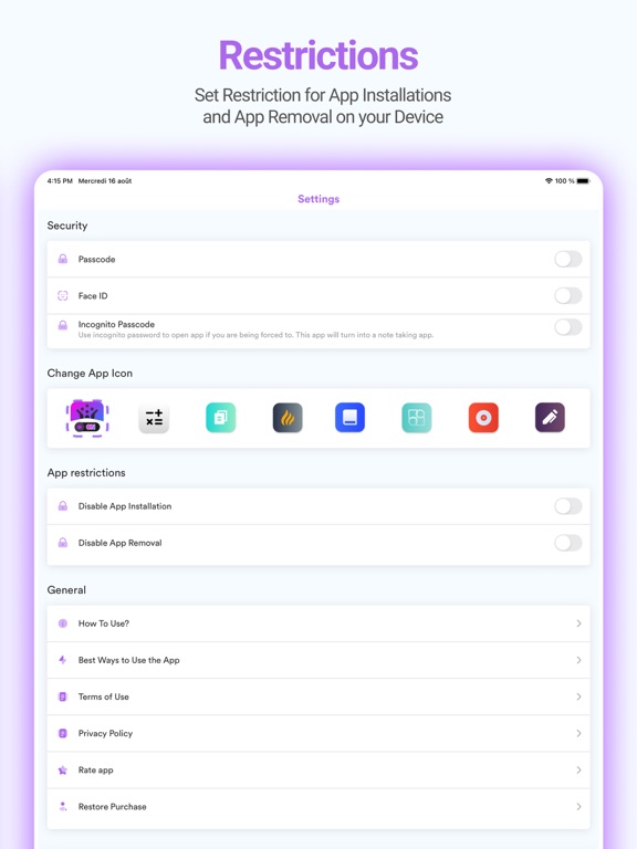 LockMe: Applock for Lock Apps iPad screenshot 3 - Productivity app