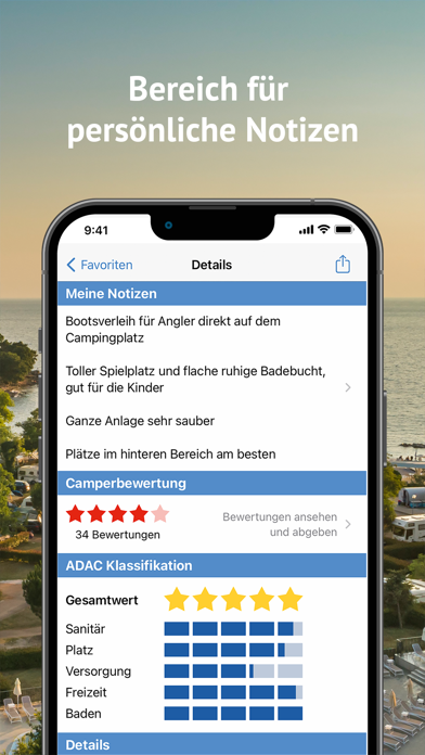 ADAC Camping / Stellplatz 2023 Screenshot