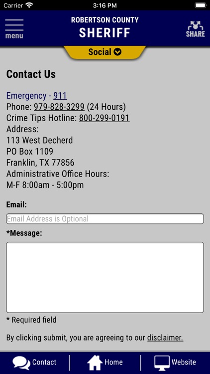 Robertson County Sheriff Texas