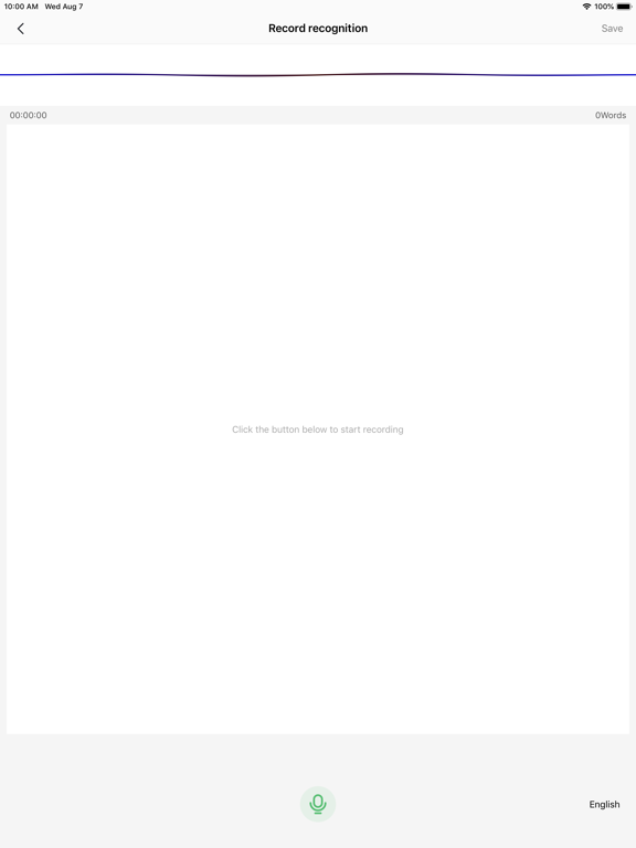 RecordToText - Speech to text iPad screenshot 2 - Business app