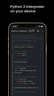 python code-pad compiler&ide iphone screenshot 1