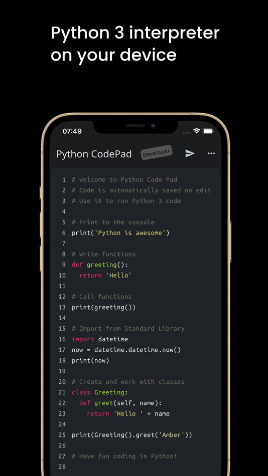 Python Code-Pad Compiler&IDE - 1.9.9 - (iOS)