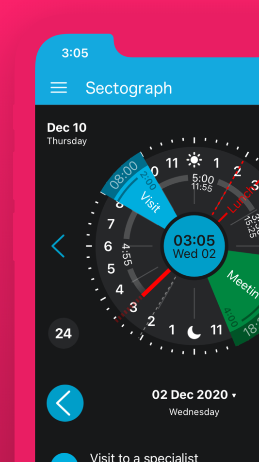 #4. Sectograph visual time manager (iOS) 由: Roman Blokhin
