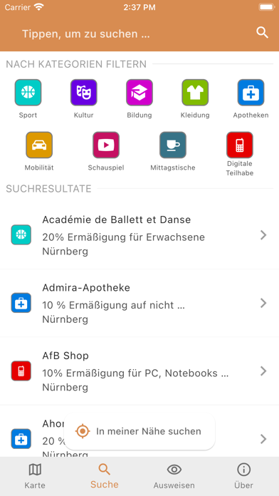 Nürnberg-Pass Screenshot