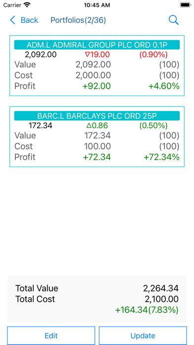 Stocks - London Stock Quotes Screenshot