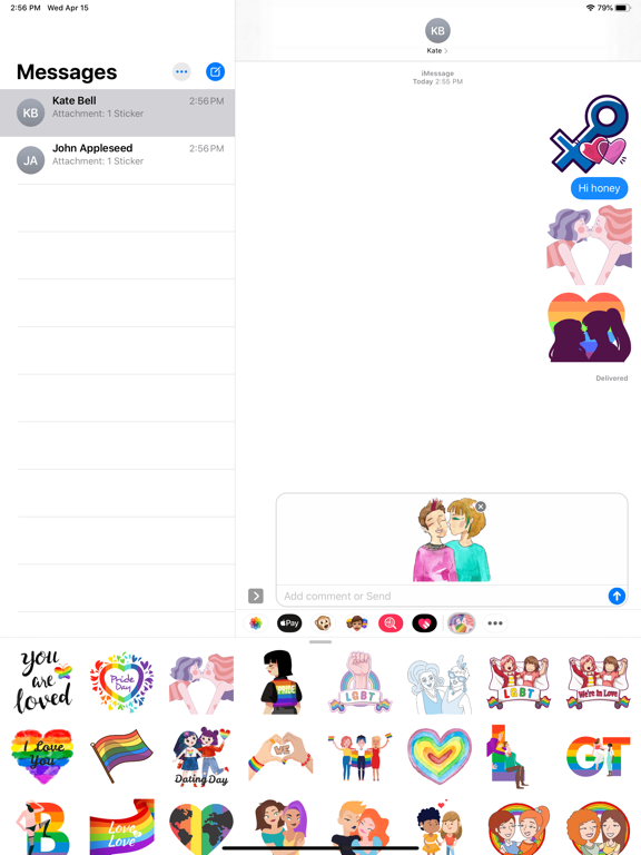 Screenshot #6 pour Girl In Pride Love Stickers