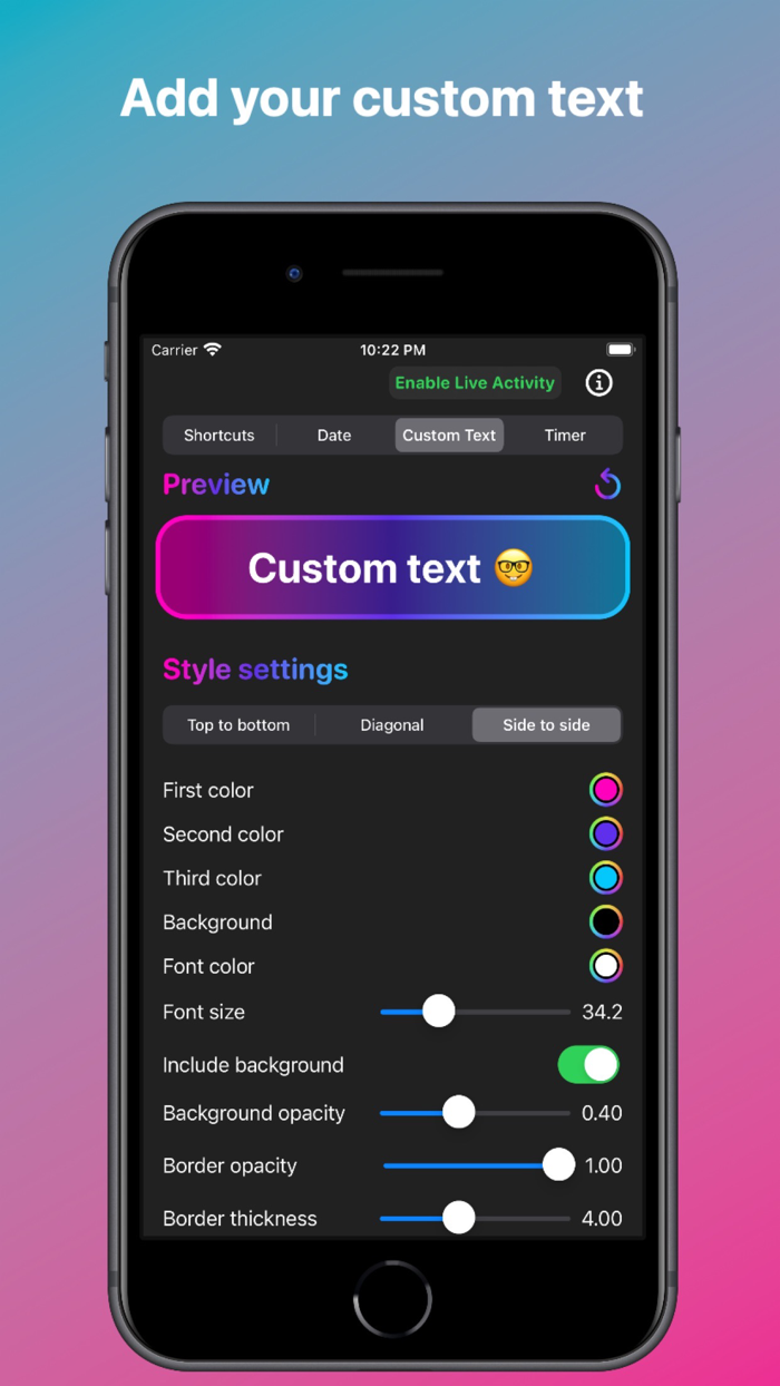 Edgy Live Activities and Widget