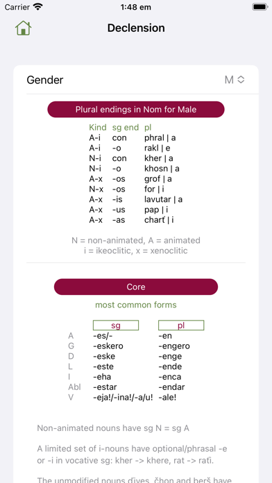 Romani grammar - gramRR Screenshot