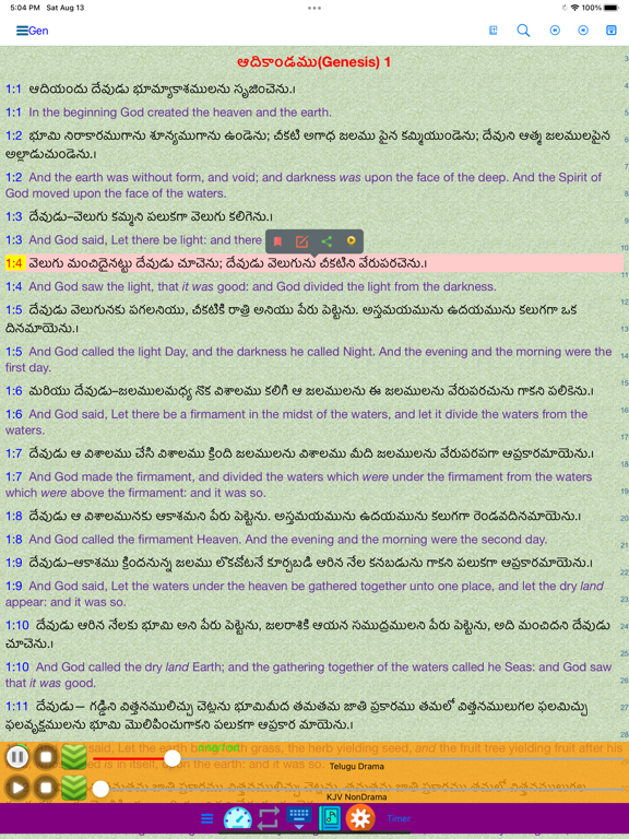 Screenshot #4 pour Telugu English Audio Bible