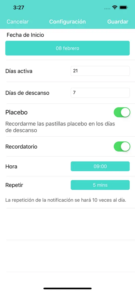 Alarma Píldora Anticonceptiva
