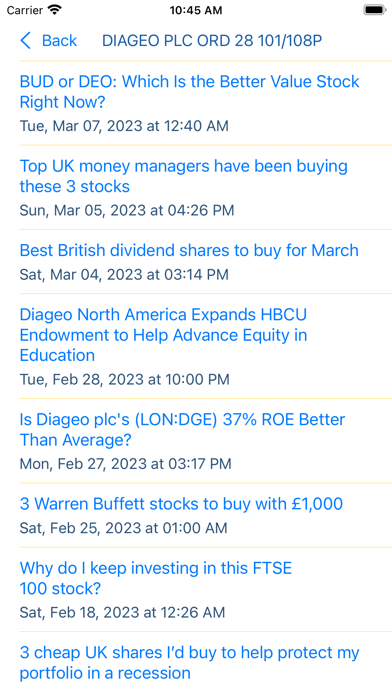 Stocks - London Stock Quotes Screenshot