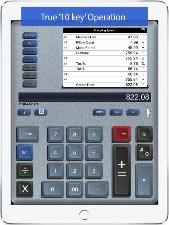 Adding Machine 10Key for iPad