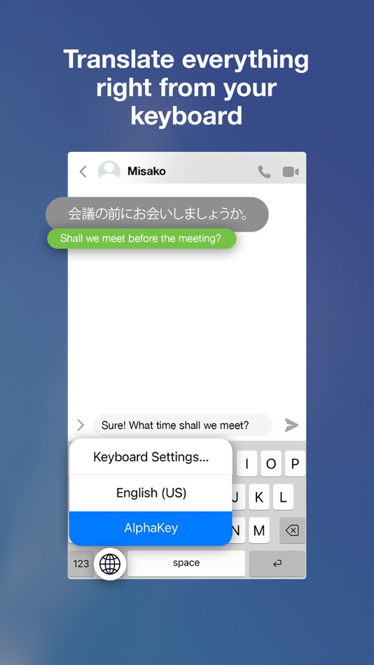 #2. AlphaKey-Translation Keyboard (iOS) 来自: Ting-Wei Liu