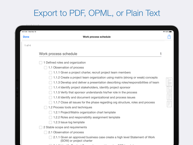 Cloud Outliner - Screenshot ng Mga Nested List