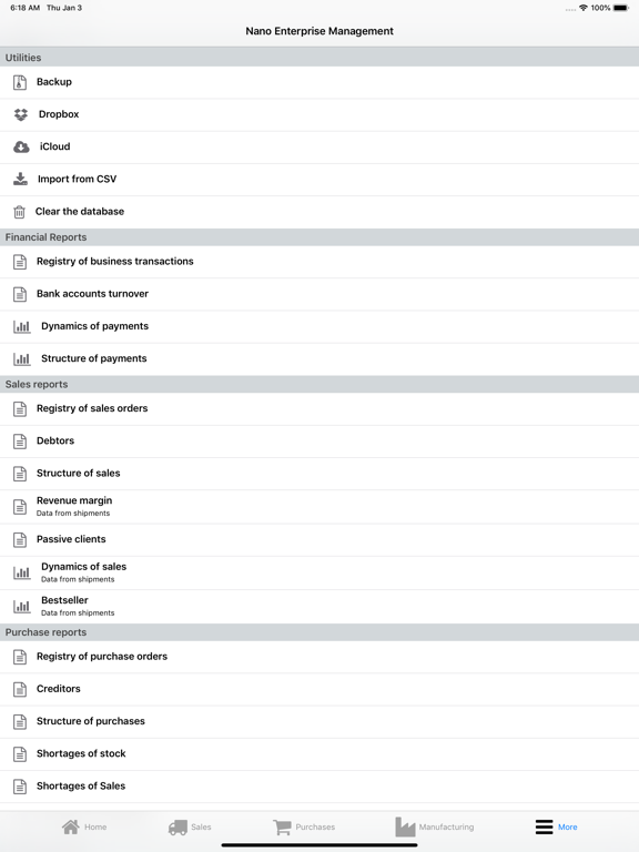 Nano Enterprise Management iPad screenshot 7 - Business app