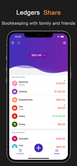 DayCost 2 - Screenshot van persoonlijke financiën