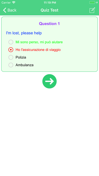 Learn Italian Quick Phrases Screenshot