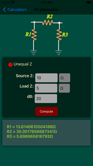 Calctronics: EE tools lite Screenshot