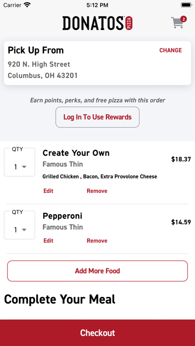 Donatos Pizza Screenshot