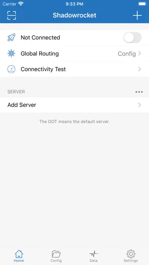 Captura de pantalla de Shadowrocket en iPhone 1