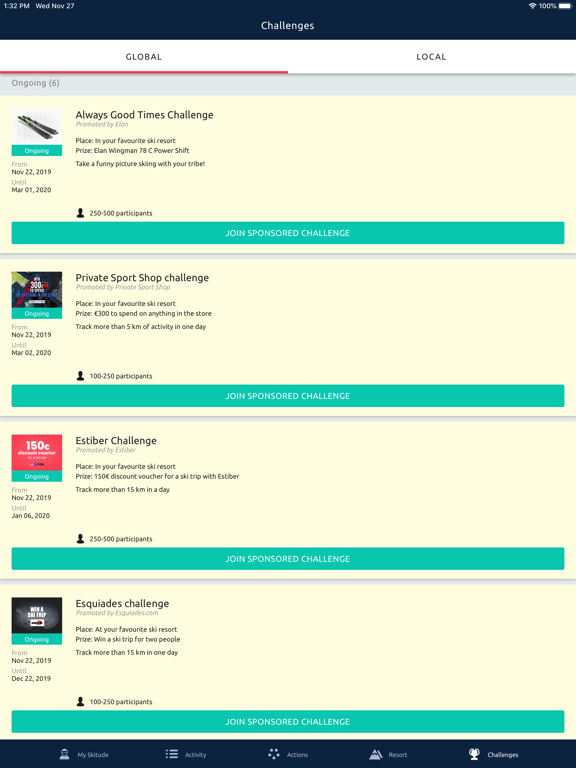 Skitude: The ski community iPad screenshot 1 - Sports app