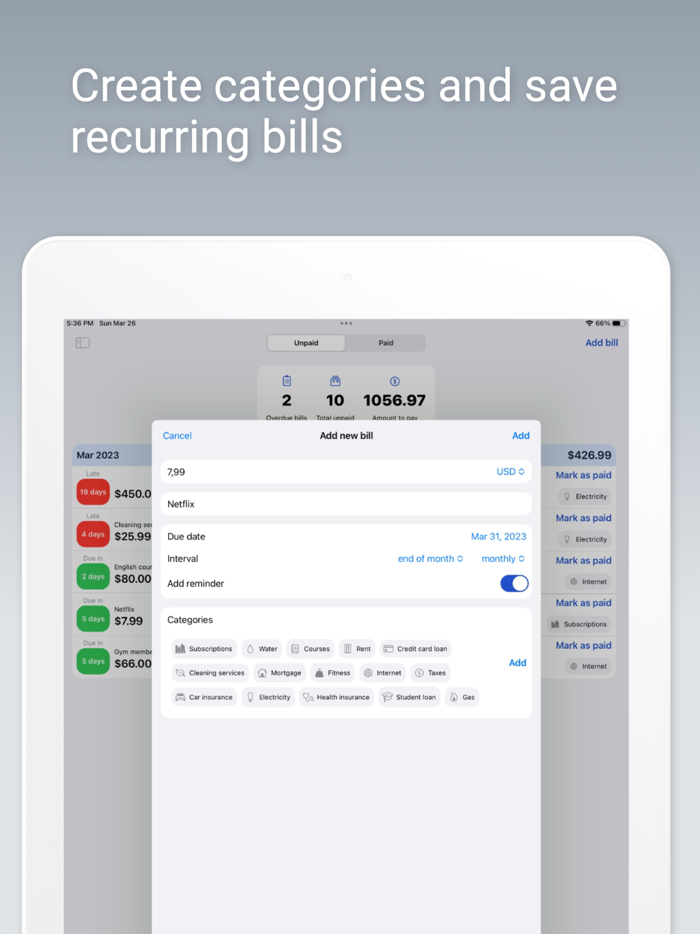 Bill Organizer and Tracker