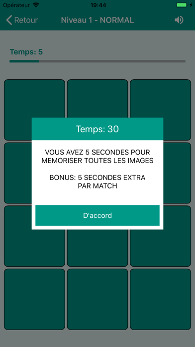 Screenshot #2 pour Jeux de mémoire. Picture Match