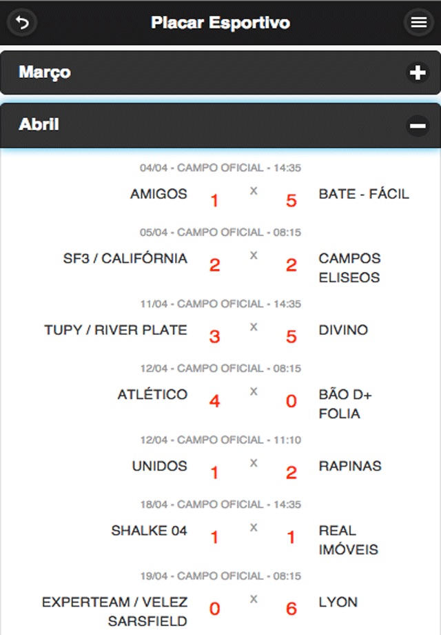 Placar Esportivo screenshot 4