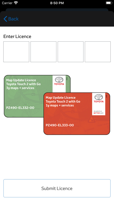 Toyota Lexus QRcode Map Update Screenshot