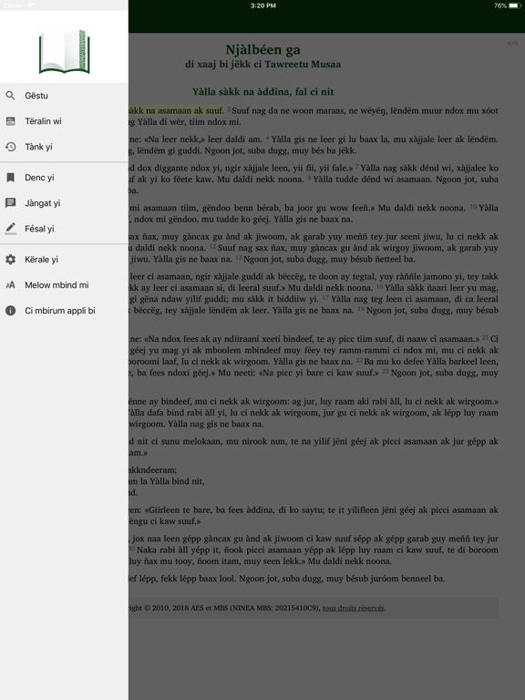 Kàddug Yàlla iPad screenshot 8 - Book app