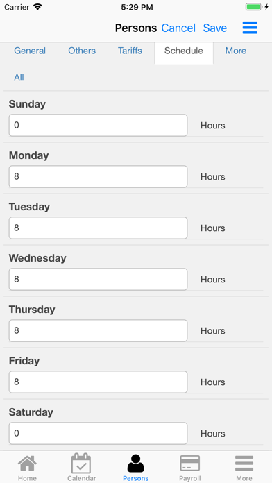 Nano Employee Timesheet Screenshot