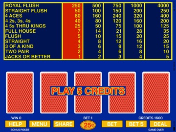 Bonus Video Poker - Poker Game iPad screenshot