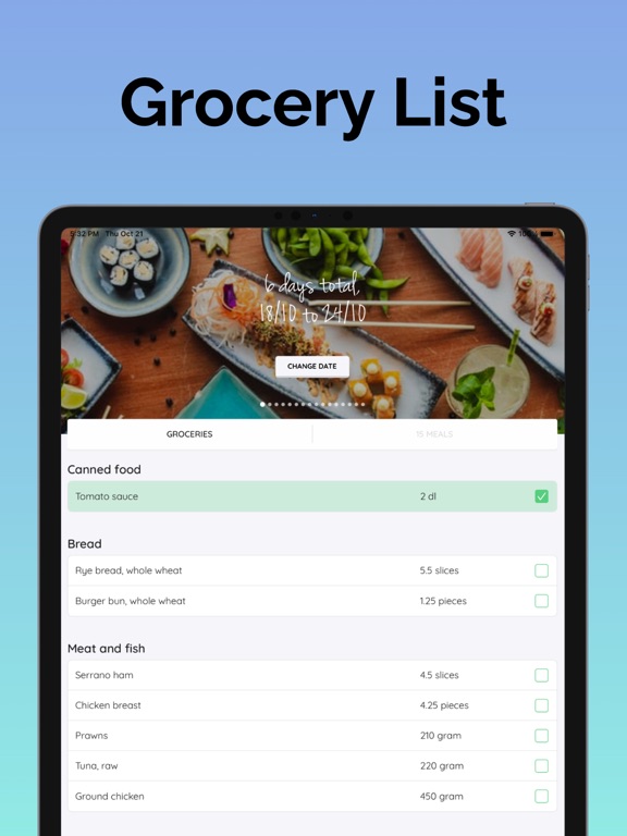 Arono - Meals for weight loss iPad screenshot 1 - Health & Fitness app