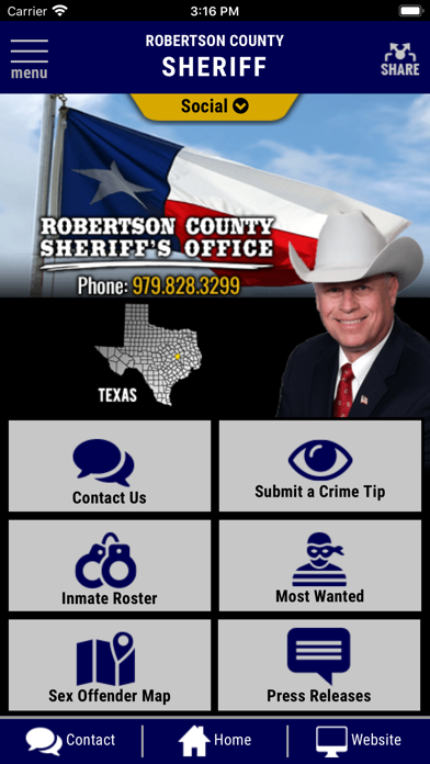 Robertson County Sheriff Texas Screenshot