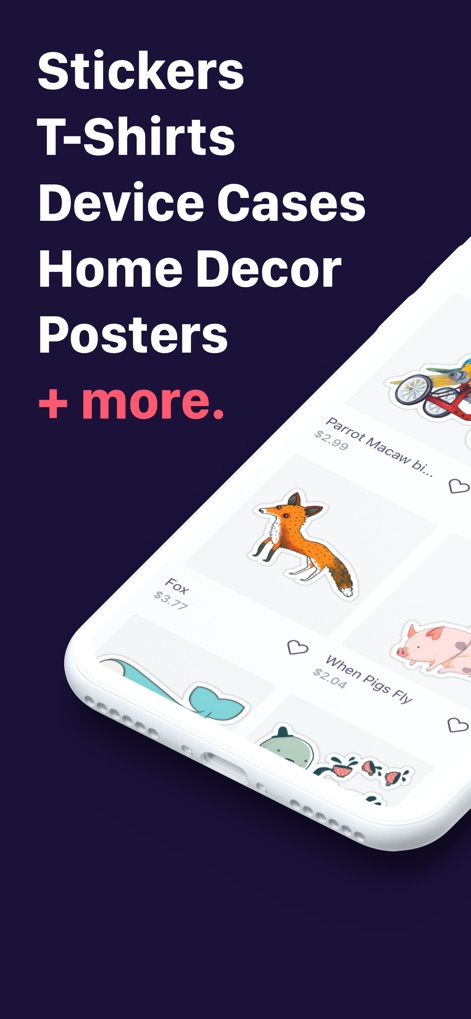 Redbubble - Shop original art - Browse an extensive catalog of products, featuring playful animal stickers such as the 'Fox' and 'Pig', alongside diverse apparel and home decor options.