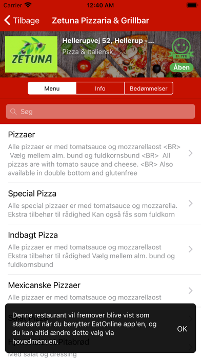 EatOnline Screenshot